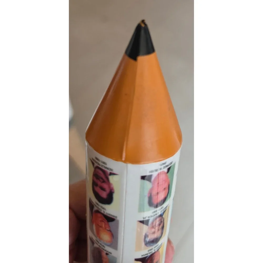 VTG US Presidents Pencil Shap Zipper Case AM History Education Case teacher gift